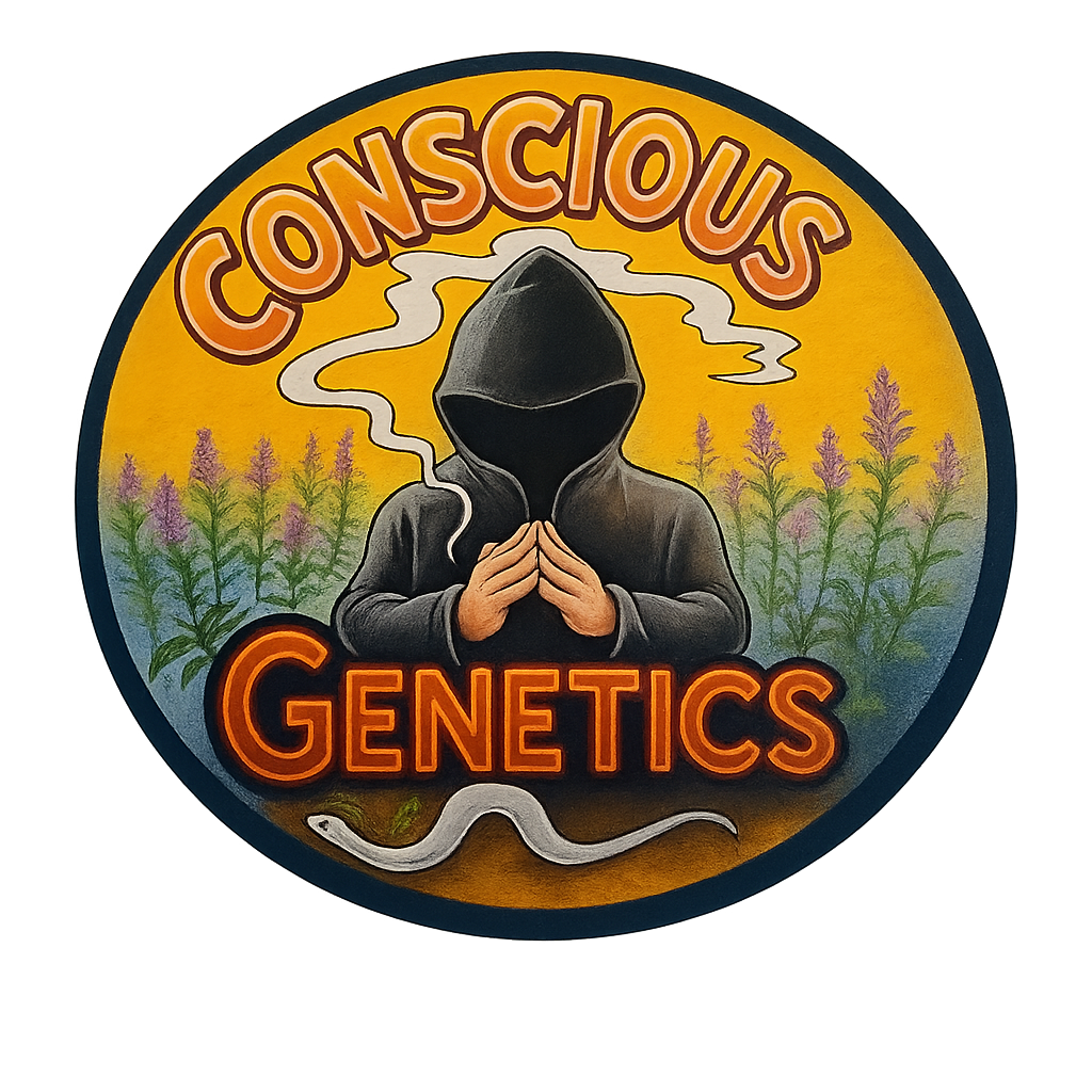 the logo of a cannabis seed breeder. Conscious Genetics