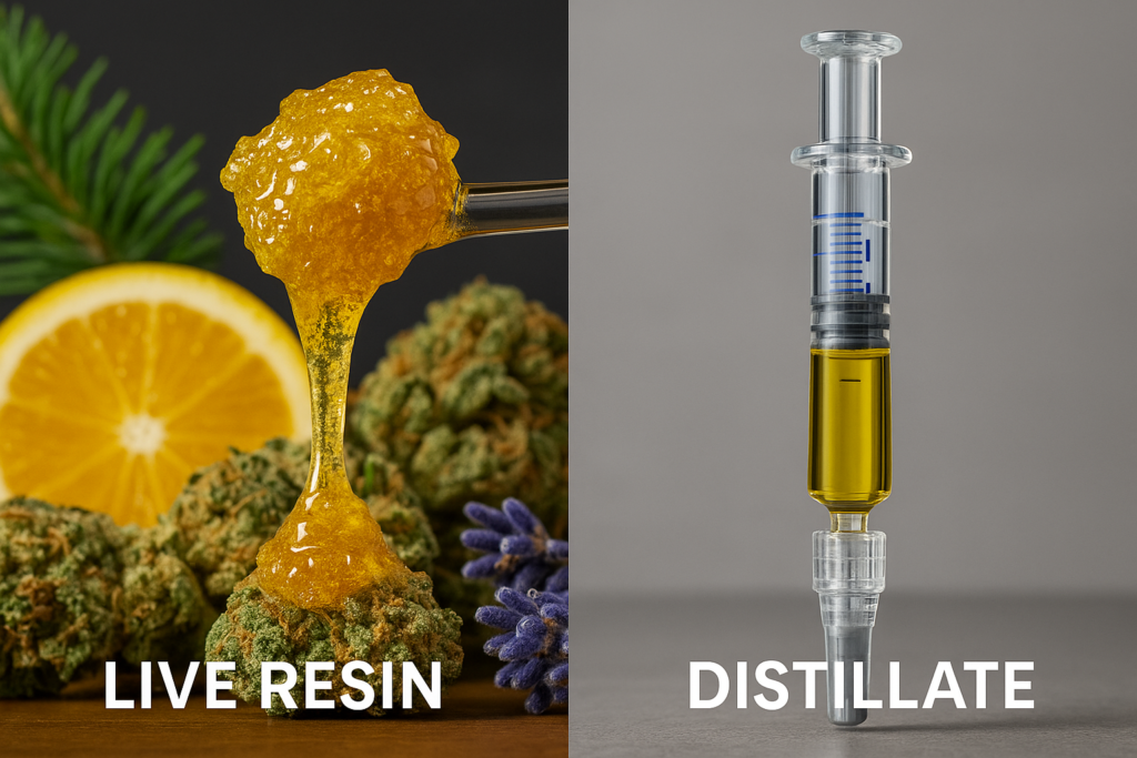Live resin vs. Distillate of Cannabis